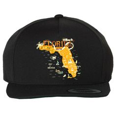 Welcome To Florida Cool Tourist Map Wool Snapback Cap | TeeShirtPalace Welcome To Florida, Tourist Map, Halloween Hats, Map Shop, Cool Hats, Unique Styles, Hat Cap