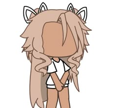 a drawing of a girl with long hair and cat ears on her head, standing in front of a white background