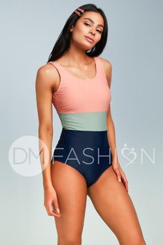 Two-tone Color Block Fitted Swimwear, Fitted Two-tone Summer Swimwear, Athleisure Summer Swimwear With Color Block, Modest Swimsuits Tankini, Scalloped One Piece Swimsuit, Junior Swimsuits, Full Bra, Modest Swim, Bra Support