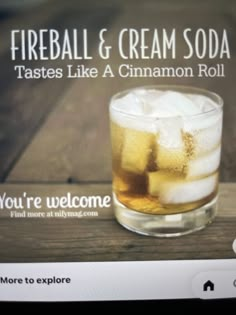 a web page with an image of a glass of ice cream soda on the screen