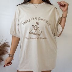 I Love This Shirt. “Today Is A Good Day To Read A Book” Is So Insightful. I Love This Designer. 100% Cotton Crew Neck Short Sleeve Trendy Comfortable Colors: Black White Tan Brown Sizes: S M L Xl 2x 3x 4x 5x * Each One Is Hand Made * Each One Is Made With Love * Bundle Or Comment To Choose Color * Size Up For Oversized Look Like The Model Purple Graphic Tee, Book Club Shirt, Book Nerd Shirts, Nerd Shirt, Book Graphic, Bookworm Shirt, Librarian Shirt, Today Is A Good Day, Calvin Klein Jeans Women