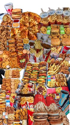 a collage of different types of food on display in front of a white background