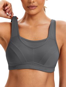 PRICES MAY VARY. Design for full figure women with B-G cup size, suit for medium or high impact sports. Full coverage sports bra, offer high support and reduce bounce when working out. Wireless cups with no padding, breathable material gives you maximum comfort. Sports bras for women wirefree have High performing moisture wicking fabrics to keep you cool. High Impact Sports Bra used Adjustable wide shoulder straps not only effectively prevent the sports bra from shifting, but also beautify your back curve. Help relieve shoulder pressure and back pain. Lightweight mesh panel provides cooling ventilation and more coverage. Plus size sports bras suitable for running, gym workout, yoga, pilates, or daily activewear. Excellent Support Bra and adjustable hook & eye closure for superior comfort a Activewear Design, Sports Bra Design, Underwire Sports Bras, Sport Bras, Plus Size Sports Bras, Normal Clothes, Blue Amber, High Impact Sports Bra, Strappy Sports Bras