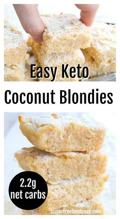 easy keto coconut blondies are the perfect low carb treat