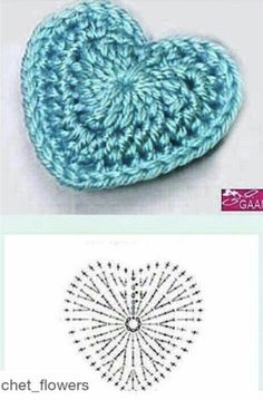 crochet patterns for heart shaped doily, with instructions on how to make them