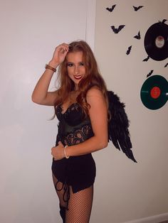 halloween costume, dark angel, black Fitted Halloween Corset For Club, Dark Angel Rave Costume, Dark Angel Costume Madison Beer, Victoria’s Secret Angel Halloween Outfit, Victoria’s Secret Model Halloween Costume, Flapper Dress, Instagram