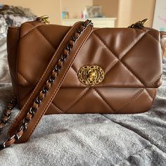 Gorgeous Vegan Leather Handbag Made To Look Similar To A Chanel 19. A Fun Little Upgrade To Any Outfit. Well Crafted And Never Worn. It’s A Deep Carmel Brown Color And Has A Burgundy Interior With Multiple Highly Functional Pockets. Two Colored Chain Detail Finishes Off This Darling Handbag. Trendy Camel Shoulder Bag, Travel Flap Bag With Chain Strap In Brown, Brown Flap Clutch Bag For Shopping, Everyday Brown Flap Bag With Chain Strap, Trendy Camel Satchel, Trendy Cognac Shoulder Bag, Brown Flap Bag With Chain Strap For Daily Use, Brown Travel Satchel With Chain Strap, Travel Brown Satchel With Chain Strap