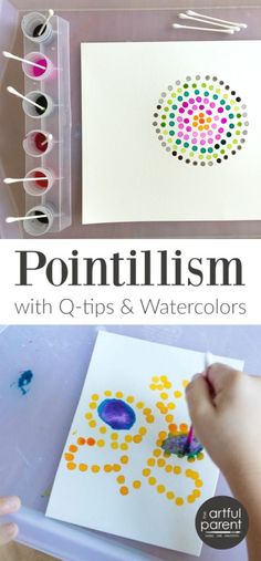 an art project for kids with dots and watercolors