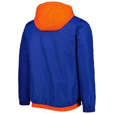 Upgrade your rotation of official New York Knicks gear with this Triple Double full-zip hoodie jacket from Starter. It features the team's logo embroidered on the sleeve, which sits on top of an eye-catching sublimated design that is sure to get you amped up for cheering on your favorite squad. Thanks to the several interior and exterior pockets, you'll have more than enough room to store your keys, tickets and other New York Knicks game day essentials. Full-zip One interior zip pocket Machine w Sporty Hooded Outerwear For Game Day, Collegiate Hooded Sports Outerwear, Sporty Team Logo Outerwear For Sports, Sporty Hooded Track Jacket For Game Day, Sporty Outerwear With Team Logo For Sports, Team Spirit Hooded Outerwear For Sports Season, Sports Season Hoodie For Sports Events, Collegiate Hooded Outerwear For Sports Events, Sports Season Outerwear With Drawstring Hood