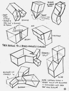 how to draw an origami box with different angles and shapes for beginners