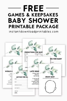 the baby shower game is shown with instructions