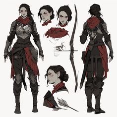 the concept art for an upcoming video game is shown in red and grey tones, including black