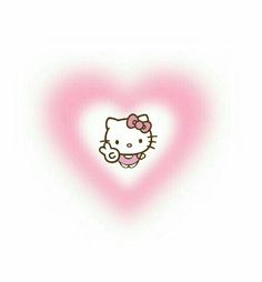 the hello kitty heart is pink and white