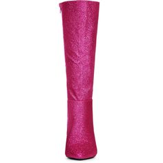 The whole sparkle boots create the perfect fit on the knee. They are styled with a sleek pointy toe, a stiletto heel, and a side zip. Pair these glittery heels with skirts or jeans for a chic night-out look to make you a queen at a party. It is great for going out. A nice choice for a party, you can pair these glitter heels with Spaghetti Strap Dress. Glamorous Thigh-high Party Boots, Glamorous Thigh High Heeled Boots For Party, Fitted Glitter Boots For Party, Fitted Glitter Boots For Party Season, Glamorous Knee-high Boots For Party, Glamorous Knee-high Boots For Winter Parties, Pink High Heeled Knee-high Boots For Party, Glamorous Knee-high Heels For Night Out, Thigh High Heels For Winter Party