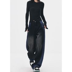 M-068-39 Fall Outfits Pinterest, Black Baggy Jeans, Pants Style, Jeans Material, Type Of Pants, Straight Pants, Baggy Jeans, Fashion Pants, Black Pants