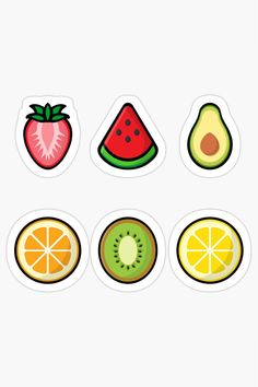 the fruit stickers are arranged in different shapes