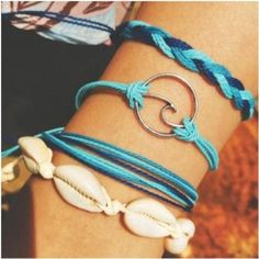 Glam Up Your Look With This Fashionable Boho Multilayer Shell Rope Bracelet Set. Crafted With Quality Cotton And Rope Chain, This Set Comes In A Vibrant Blue Perfect For A Beach Vacation. Stand Out In Style And Give Your Look An Alluring Edge. Blue Names, Lip Hair, Chain Belts, Forever Jewelry, Fashion Belts, Jumpsuit Shorts Rompers, Vibrant Blue, Small Handbags, Romper With Skirt