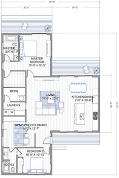 the floor plan for a two bedroom apartment with an attached kitchen and living room area