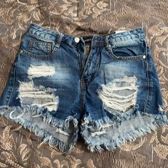 Brand New Without Tags, Took The Tags Off To Wear Them And Realized They Don’t Fit Fashion Nova Brand Size Small Summer Ripped High-waisted Shorts Jeans, Dark Wash Ripped High Waist Shorts, High Waist Distressed Summer Shorts, Summer Ripped Cutoff Bottoms, Ripped Cutoff Dark Wash Shorts, Ripped Dark Wash High-waisted Shorts, Ripped High-waisted Jean Shorts In Dark Wash, Ripped Dark Wash High-waisted Jean Shorts, Fashion Nova Shorts