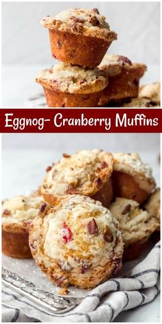 eggnog cranberry muffins on a plate