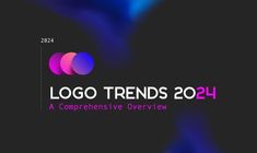 the logo trend for 2014 is displayed on a dark background with blue and pink circles