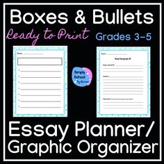 two boxes and bulletin boards with the words, ready to print grade 3 - 5