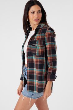 Our best-selling soft and cozy superfleece button-up that features a classic plaid print and snap closure. O'Neill Women's superfleece shirt 27.5" in length Snap up closure Plaid print Front chest pockets Saddle hemline 100% Polyester Long Sleeve Flannel Shirt With Snap Buttons For Fall, Everyday Fall Shirt With Snap Buttons, Flannel Tops With Snap Buttons For Fall, Fall Flannel Top With Snap Buttons, Relaxed Fit Flannel Shirt For Fall, Plaid Tops For Everyday Winter Wear, Flannel Tops With Buttons For Fall, Fall Flannel Tops With Buttons, Flannel Tops With Snap Buttons, Long Sleeve