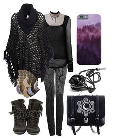 "mulch" by smo-mo ❤ liked on Polyvore featuring Minnetonka and Dolce&Gabbana Modern Witch Outfit, Witchy Style, Strega Fashion, Cosplay Clothes, Goth Clothes, Casual Goth, Dark Mori, Fairy Outfit, Witchy Aesthetic