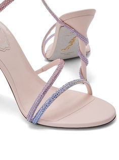 Find RENE CAOVILLA Margot 105mm Leather Sandals on Editorialist. pink leather crystal embellishment wraparound style open toe slip-on style branded insole 105mm high heel Rene Caovilla Heels, Rene Caovilla, Shoe Closet, Crystal Embellishment, Pink Leather, Leather Sandals, High Heel, Open Toe, High Heels