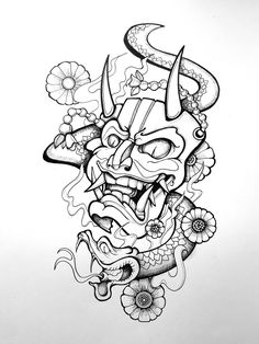 Neo Tattoo, Samurai Tattoo Design, Gangsta Tattoos, Japan Tattoo Design, Getting A Tattoo, Mask Tattoo, Sketch Tattoo Design, Japanese Sleeve Tattoos, Samurai Tattoo