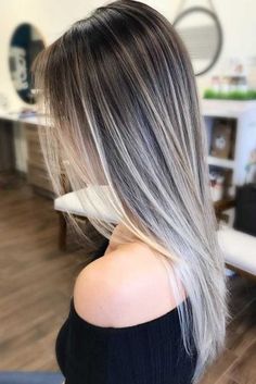 Blond Balayage, Balayage Ombre, Silver Blonde, Haircut Designs, Haircut Styles, Ombre Balayage