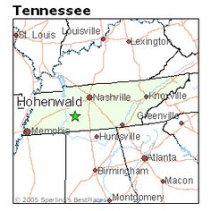 a map of tennessee with the towns highlighted