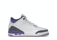 Check out the Jordan 3 Retro Dark Iris (GS) available on @StockX Jordan 3 Iris, Authentic Jordans, Jordan Sneaker, All Nike Shoes, Jordan 2