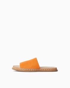 Cairo Sandal - Suede | Women Footwear | rag & bone Summer Beach Slip-ons With Textured Sole, Comfortable Cushioned Slip-ons For The Beach, Comfortable Slip-ons For Summer Vacation, Comfortable Slip-on Slides For Spring, Casual Summer Slip-ons With Leather Footbed, Comfortable Textured Sole Slip-ons For The Beach, Summer Beach Slides With Stitched Sole, Leather Slip-ons For Beach Spring Season, Synthetic Slip-ons For Summer Beach