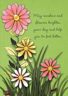 a card with flowers and ladybugs on the front, says thank you for your loving kindness