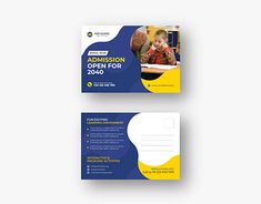 two business cards with an image of children in the background