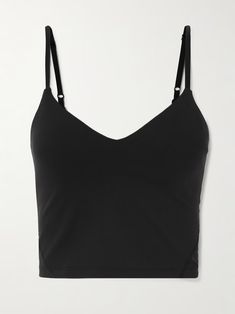 LULULEMON Align™ Cropped Cami Nulu™ tank top | NET-A-PORTER Lululemon Functional Summer Top, Functional Lululemon Tops For Summer, Sporty Lululemon Tops For Pilates, Black Moisture-wicking Top By Lululemon, Lululemon Top With Built-in Bra For Gym, Lululemon Tank Top With Built-in Bra, Lululemon Sporty Tank Top For Yoga, Lululemon Sleeveless Tank Top With Built-in Bra, Sporty Lululemon Tank Top For Yoga