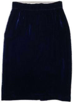 Retro Blue Party Skirt, Blue Vintage Knee-length Skirt, Vintage Blue Knee-length Skirt, Blue Pencil Skirt For Evening, Classic Blue Formal Skirt, Knee Length Pencil Skirt, Knee Length Skirt Pencil, Blue Velvet, Pencil Skirt