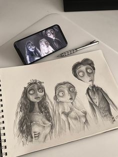 Studio Ghibli Sketch Drawings, The Corpse Bride, رسم كاريكاتير, Arte Van Gogh, Art Diary, Arte Sketchbook, Corpse Bride, Art Drawings Sketches Creative, Dessin Adorable