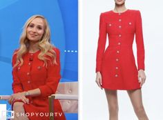 dr. whitney bowe, red tweed dress, good morning america