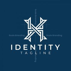 the identity tagline logo is designed to look like an arrow