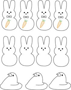 an image of bunny faces with carrots on them