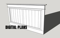 a drawing of a wooden paneled wall with the words digital plans above it in black and white