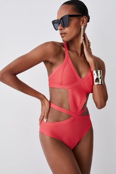 Style: Cut Out Swimsuitdesign: Plainfabric: Recycled Polyesterwhilst Appropriate For A Beach Destination, Please Note That In Order To Ensure Enduring Quality, This Piece Is Not Recommended For Swimming.