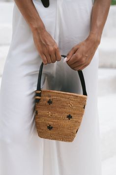 Napa Bucket Bag Grass Interior, Outdoor Summer Wedding, Micro Bag, Mini Bucket, Rattan Bag, Outdoor Summer, Vegan Bags, Resort Collection, Strap Tops