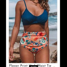 Sexy, High Waisted Two Piece Swimsuit. Top Wraps Around The Waist And Is Padded. Great Looking, Classy Swimsuit. Bottom Sides Have Some Ruching To Hide A Tummy! Beachy High Waist Tankini For Vacation, High Waist Beachy Tankini For Beach Party, Fitted High Waist Tropical Swimwear, Fitted High Waist Swimwear For Beach Party, Beachwear High Waist Tankini For Beach Party, High-waist Tankini For Beach Vacation, Beach Party High Waist Tankini Beachwear, High Waist Tankini For Beach Season Vacation, Beachy Fitted High Waist Swimwear