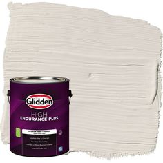 a white paint with the words glidden high performance plus on it's side