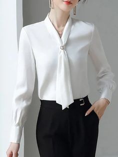 Solid Shirt Outfit For Women, Stylish Shirts For Women Classy, Office Tops Blouses Work Wear, Elegant Blouses For Women Classy, Stylish Shirts For Women, Work Shirts For Women, Formal Tops For Women, Shirts For Women Stylish, Blouse For Work