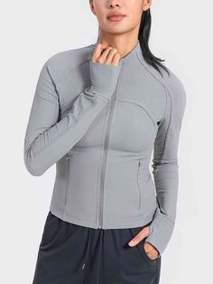 ⚠️NOTE: 10 Day shipping on this item not counting weekends or holidays. This item is listed under "worth the wait" section on our website Features: Basic style Thickness: Normal Material composition: 78% nylon, 22% spandex Care instructions: Machine wash cold. Tumble dry low. Imported Product measurements: 4: front length 19.7 in, sleeve length 29.8 in, bust 30 in 6: front length 20.3 in, sleeve length 30.4 in, bust 31.6 in 8: front length 20.9 in, sleeve length 31 in, bust 33.2 in 10: front len Sports Nylon Outerwear With High Stretch, High Stretch Nylon Outerwear For Sports, High Stretch Nylon Sports Outerwear, Fitted Solid Activewear For Outdoor Activities, Fitted Sporty Activewear For Outdoor, Winter Training Long Sleeve Outerwear, Fitted Functional Track Jacket For Sports, Fitted Solid Track Jacket With Moisture-wicking, Fitted Moisture-wicking Track Jacket