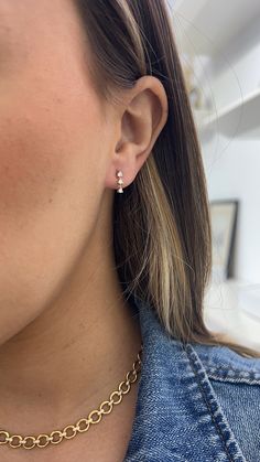 These triple diamond drop earrings steal the spotlight effortlessly. Whether completing an earscape or worn alone for a minimalistic charm, they're perfect for any occasion. Available in 14k Yellow Gold, White Gold or Rose Gold Diamond Total Carat Weight: 0.25 cts Diamond Color: G/H / Diamond Clarity: SI1 Made to order. Lead time is 4 weeks Benefits of Solid 14k Gold Jewelry Most loved for its durability and longevity Can be worn daily and requires less maintenance and care than plated, vermeil, Minimalist Linear Earrings With Diamond Accents, Three-stone Diamond Earrings For Anniversary, Three Stone Earrings In Fine Jewelry Style, Three Stone Fine Jewelry Earrings, Steal The Spotlight, Custom Wedding Rings, Tennis Necklace, Station Necklace, Diamond Drops